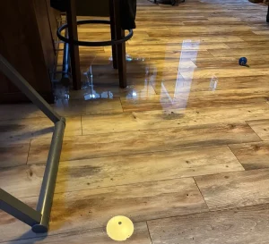 Broken appliance water damage