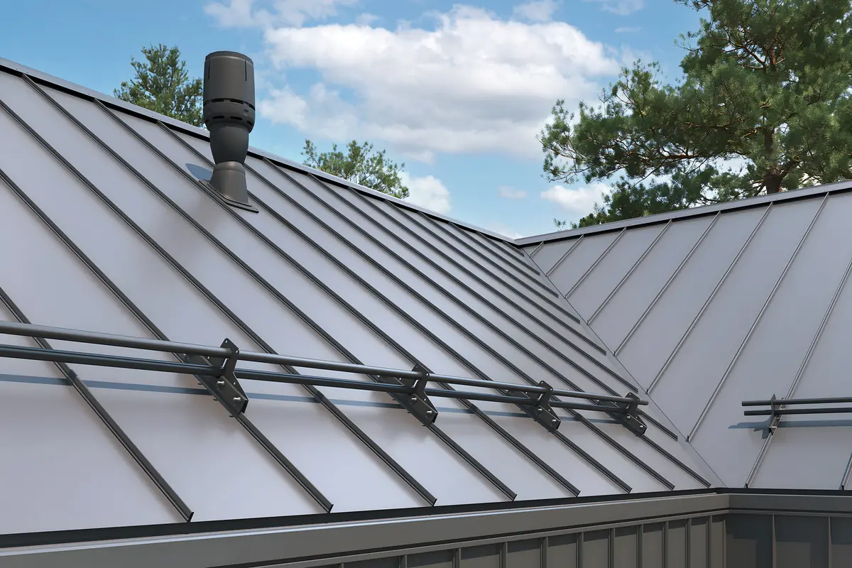 a metal roof and vent