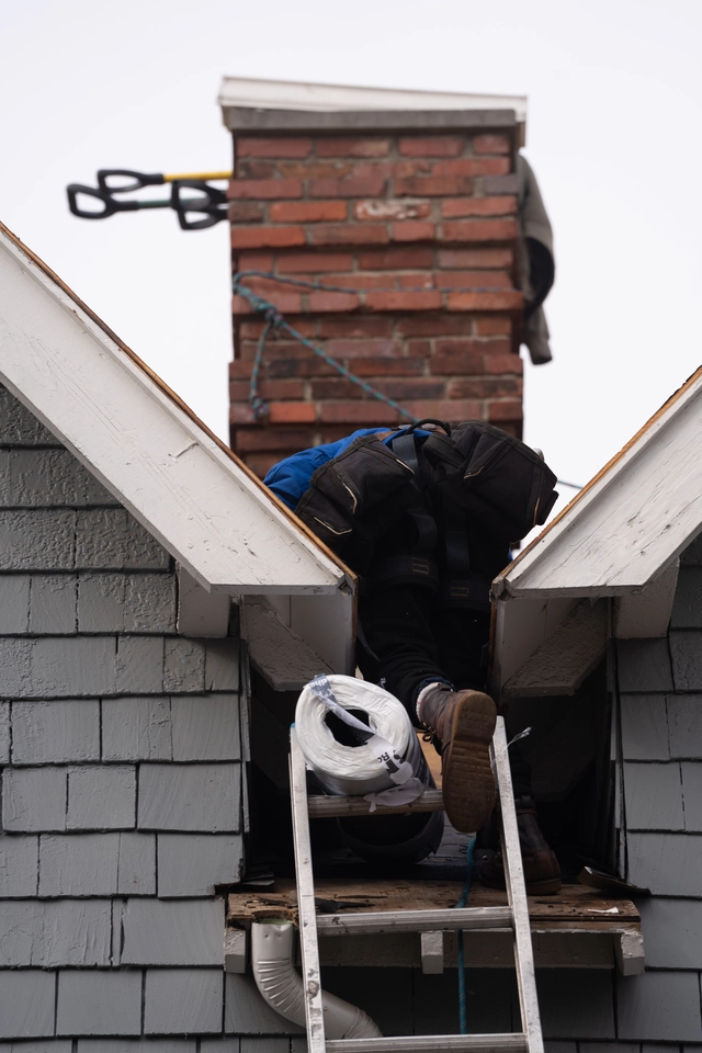 climbing on roof