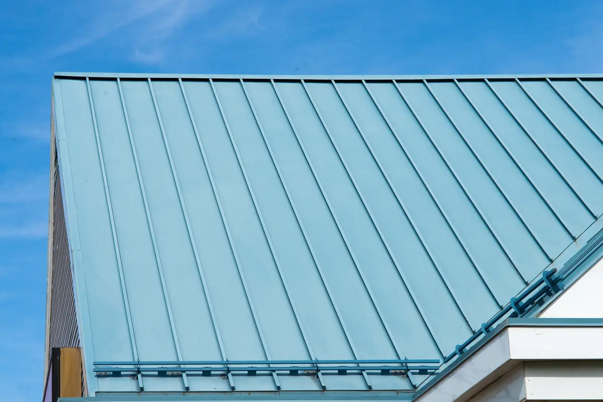 green metal roof