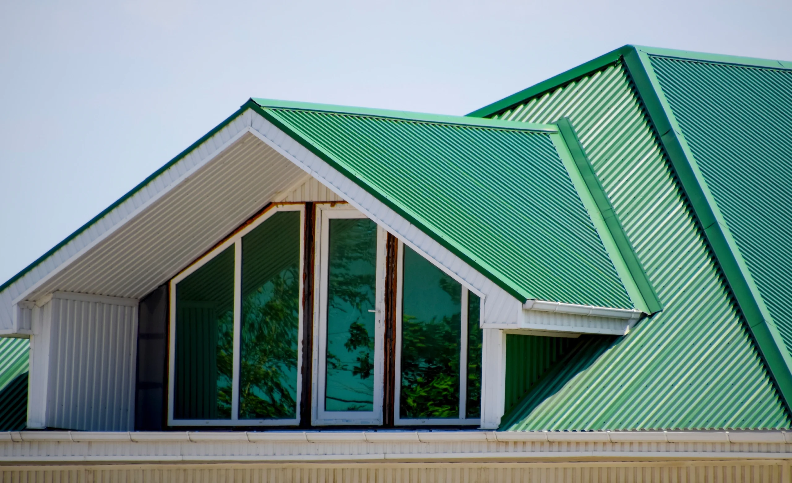 green metal roof