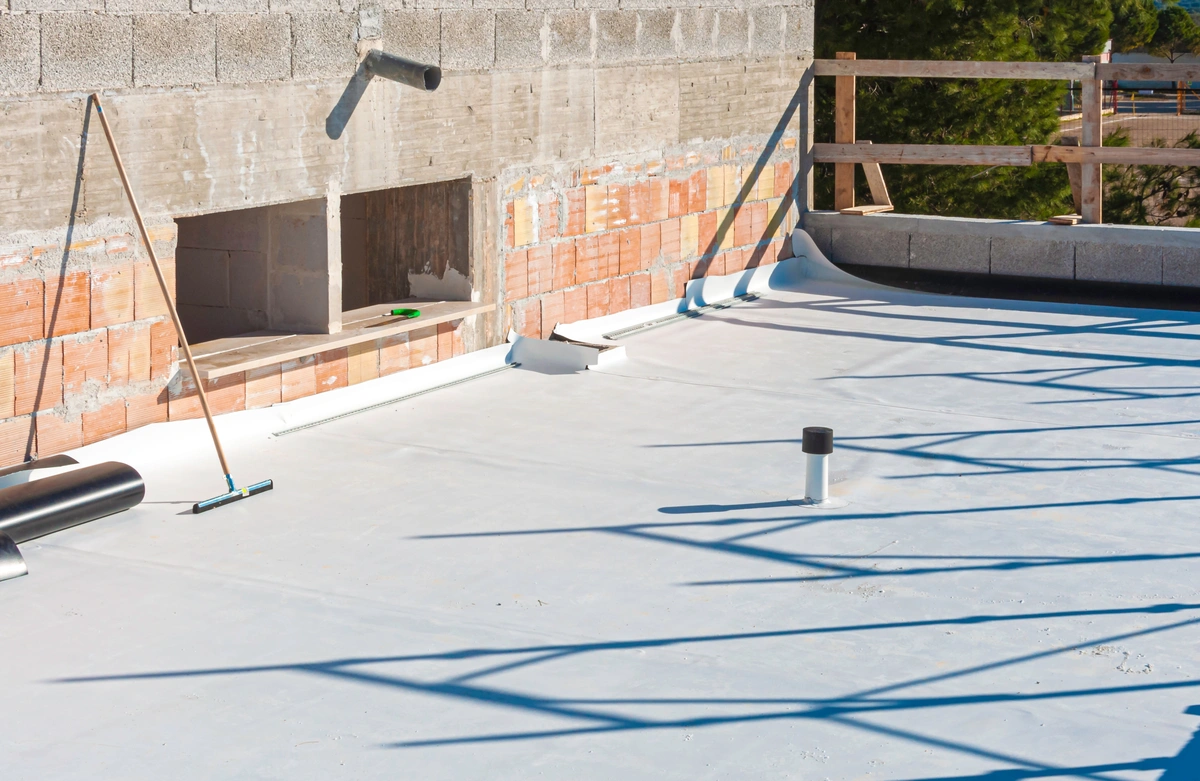 white coated roof