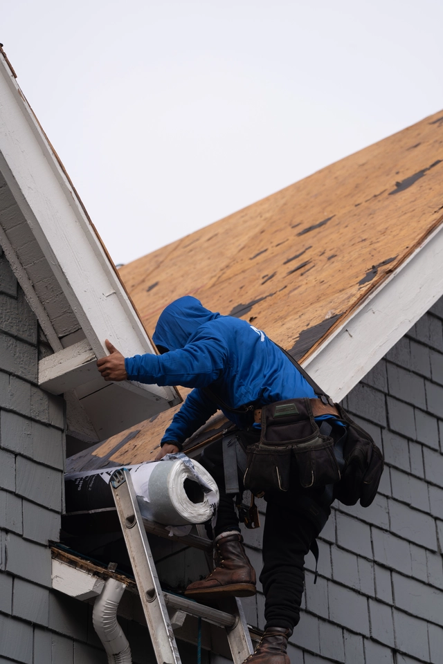 working on a roof